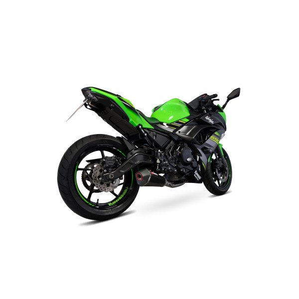 Scorpion Exhaust Kawasaki Ninja 650 2017 - 2022 Serket Taper Full System Carbon Fibre Sleeve